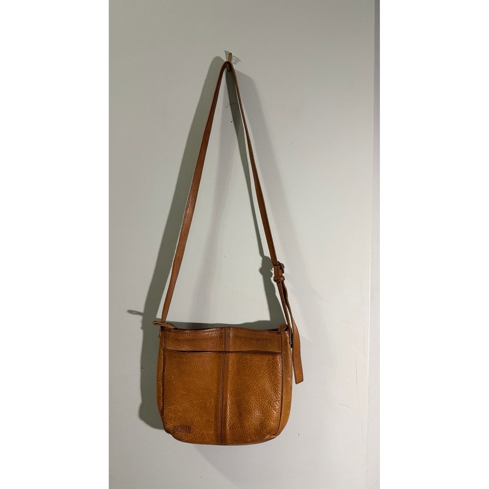 Duluth Trading Co. crossbody shoulder bag brown distressed pebbled leather